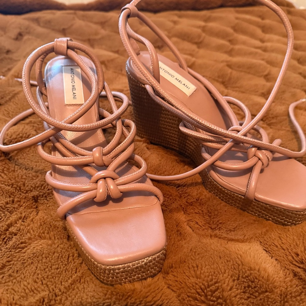 strapy wedged heels